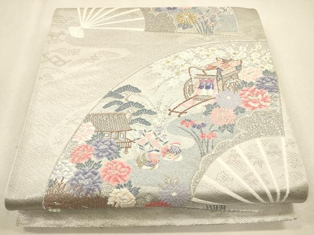 ■■■　サイズ　■■■ 長さ 432cm 幅 30.5cm程 ■■■　商品詳細　■■■ 【正絹・芯なし】 詳細に関しましては、画像をご確認ください。 大変上質な逸品になります。 お安く出品致しますので、是非この機会にいかがでしょうか？ ※汚れ等に関しましては、着用時には見えない部分になるかと思いますのであまり気にならずお召になれるかと思います。 ■■■　注意事項　■■■ ■モニター発色の具合により色合いが異なる場合がございます。 ■寸法は多少の誤差が生じる場合がございますのでご了承ください。 ■縫込みの長さが左右非対称の場合は短い部分を記載しております。 左右非対称であってもご返品・お値引き等の保証は出来かねますので、ご了承の上ご購入をお願い致します。 ■シミ等のチェックには注意を払っておりますが、見落としがある場合もございますし、個人の見解も様々ですので神経質な方のご購入はお控えください。 ■箪笥に入っておりました着物や帯なので畳みシワや匂いがあるものもございます。 ■お休みは基本的に土日祝となりますが、その他臨時でお休みする場合がございますのでご了承ください。 ■商品の発送は平日のみの発送となります。 ■夜間と土曜、日曜日はお問い合わせの回答が遅れる場合がございます。 ■当店では、お直し、紋入れ、お手入れ等は承っておりません。 ■生地の状態（ヤケ、経年劣化等）によってはサイズ直しが出来ない場合がございます。 その点もどうかご了承のうえ、ご購入をお願いいたします。 ■弊社で取り扱う商品は一点ものにつき、時期や在庫状況に応じて金額が変更となる場合がございます。 ■検針は行っておりません。予めご了承いただきますようお願いいたします。 ■【洗える着物】と記載のある商品におきましては、商品お届け後に洗濯を行ってしまってからのご返品にはご対応しかねます。 念の為、専門店でのお手入れをお願いいたします。 ■着物のサイズ目安は下記を参考ください↓ ＜女性着物＞　お端折り次第で＋5cm　−1cmが着用可能サイズ 　例）身丈170cmの場合、身長160cm〜175cm ＜男性着物＞　身丈＋約25cm〜27cm程が適応身長 　例）身丈155cmの場合、身長180〜182cm