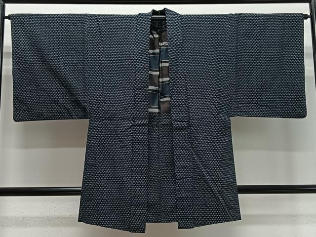平和屋着物∞男性　長羽織　絣文様　綿　逸品　CABD4733ua