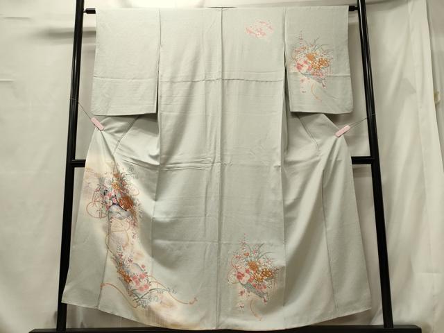 乐天商城 - 平和屋着物■訪問着　短冊草花文　暈し染め　金彩　正絹　逸品　CABF5755oy
