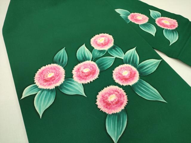 平和屋の平和屋着物●塩瀬　九寸名古屋帯　手描き　草花　正絹　逸品　DABE1710op｜アングル2