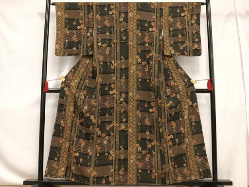 平和屋着物■上質な小紋 籠目花文 黒地 正絹 逸品 未使用 AAAT7831es 平和屋着物■上質な小紋 籠目花文 黒地 正絹 逸品 未使用 AAAT7831es
