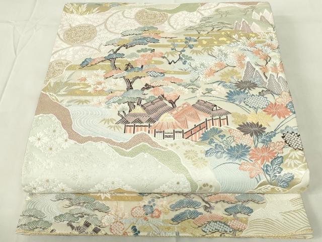 Rakuten - 平和屋着物◎六通柄袋帯 唐織 小袖文様 金糸 正絹 逸品 DABA5528qp