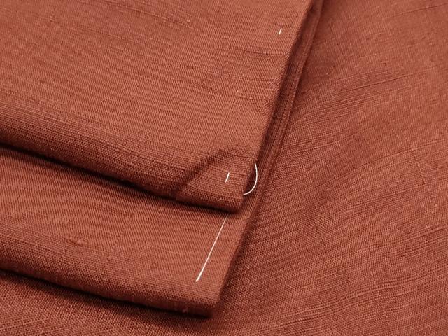 平和屋着物●上質な紬 色無地 栗皮茶色 正絹 逸品 未使用 CAAS0356th