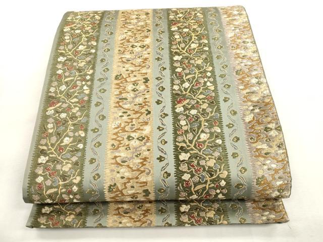Rakuten - 平和屋着物●六通柄袋帯　唐織　草花間道　金糸　正絹　逸品　CABH6637dy