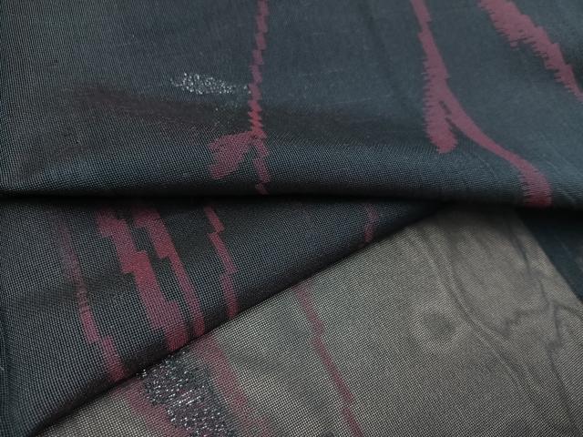 平和屋着物＊夏物　小紋　紗　草木文　正絹　逸品　AAAU9622ph