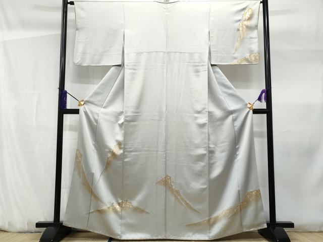 Rakuten - 平和屋着物■訪問着 駒刺繍 遠山文 金銀彩 正絹 逸品 CABF1162fb