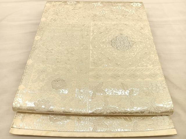 Rakuten - 平和屋着物◎六通柄袋帯 飾花文 銀糸 正絹 逸品 BAAU8014hv