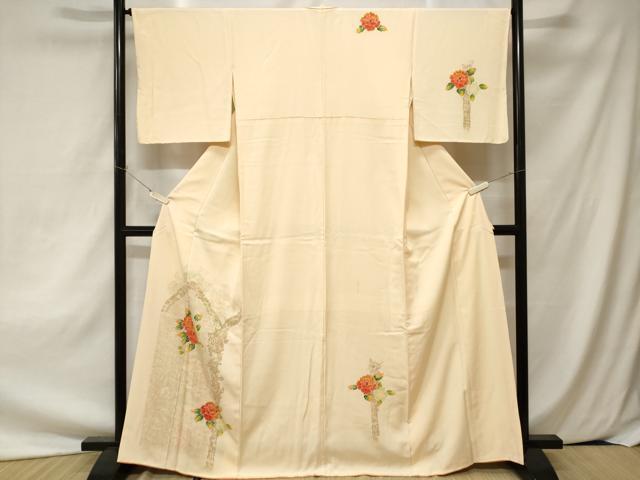 平和屋着物■上質な小紋　ろうけつ染め　草花文　金彩　正絹　逸品　CAAZ5554ev