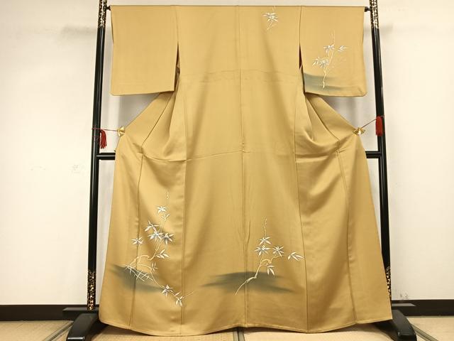 平和屋着物▽訪問着　単衣　刺繍　枝花文　暈し染め　正絹　逸品　AABC0562fy(4)