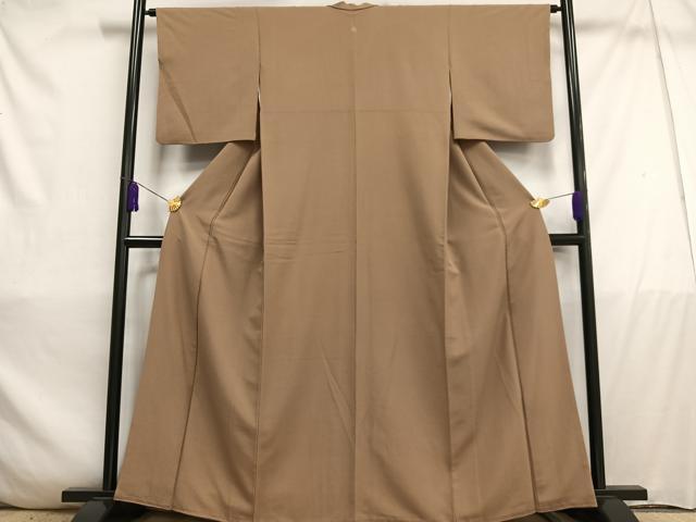 平和屋着物■上質な色無地　柴染色　正絹　逸品　AABD2209oa