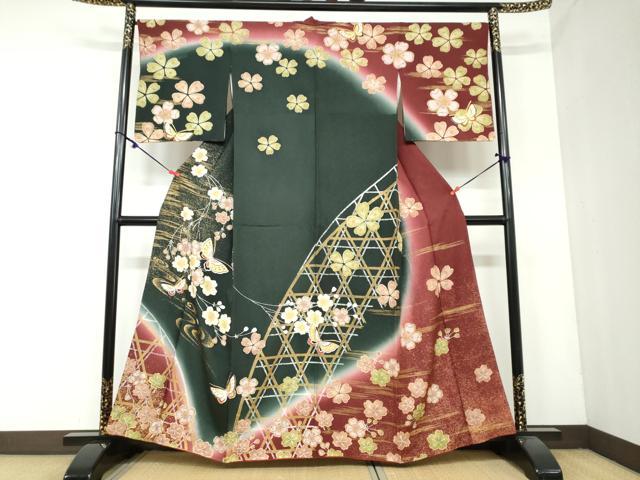 ■■■　サイズ　■■■ 身丈 158.5cm（肩から） 裄丈 67cm 袖丈 49.5cm　縫込み 7cm 袖幅 34cm 前幅 25.5cm 後幅 29.5cm 着物縫いこみ 内揚げ 6cm 裄 お袖側 約2cm　身頃側 約3cm ■■■...