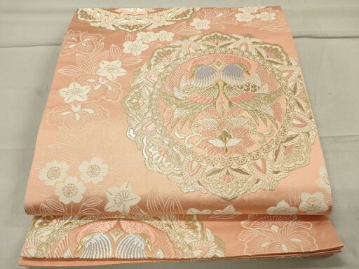 平和屋着物◎六通柄袋帯 唐織 正倉院更紗花蝶文 金糸 正絹 逸品 CAAT4792in 平和屋着物◎六通柄袋帯 唐織 正倉院更紗花蝶文 金糸 正絹 逸品 CAAT4792in