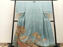 平和屋着物■色留訪問着 駒刺繍 紗綾形地紋 笠松吉祥花文 暈し染め 金彩 正絹 逸品 BAAR6529gt