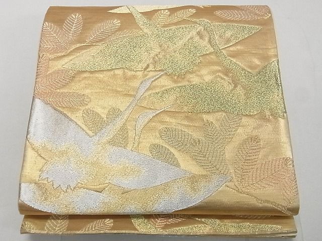 平和屋着物◎六通柄袋帯　飛鶴松葉文　金銀糸　逸品　DAAA0516ea