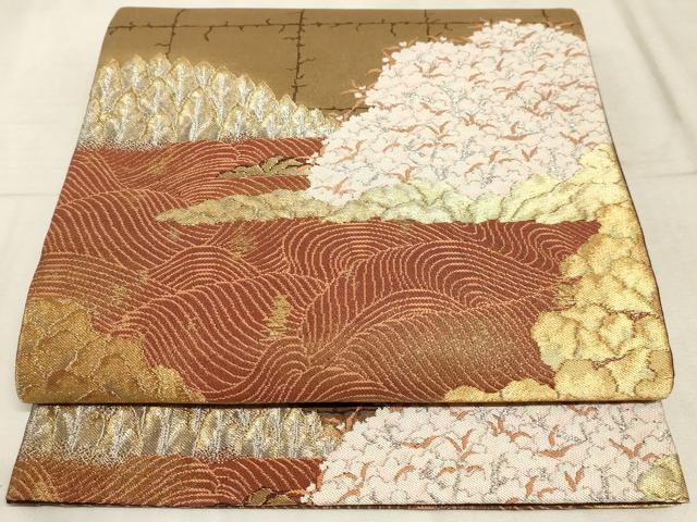 Rakuten - 平和屋着物◎六通柄袋帯　京百景　与謝の海　金銀糸　正絹　逸品　AAAM3273sx