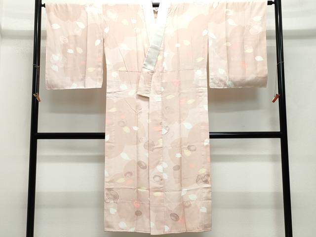 平和屋着物●長襦袢　無双仕立て　舞花弁　万寿菊地紋　正絹　逸品　CAAX1105vf