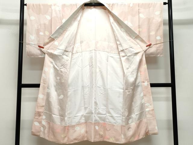 平和屋着物●長襦袢　無双仕立て　舞花弁　万寿菊地紋　正絹　逸品　CAAX1105vf