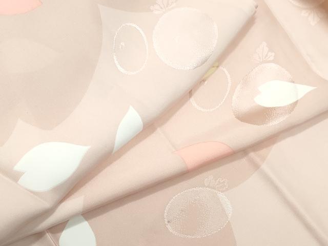 平和屋着物●長襦袢　無双仕立て　舞花弁　万寿菊地紋　正絹　逸品　CAAX1105vf