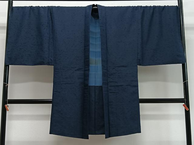 Full-Length Under-Kimono - 平和屋着物∞男性　長羽織　髭紬地　キングサイズ　褐返色　正絹　逸品　CABG3683ua