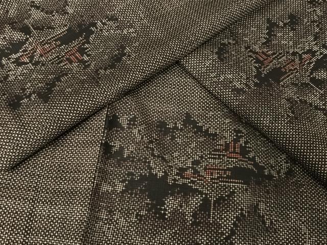 平和屋着物●本場大島紬　一元絣　風景文　正絹　逸品　未使用　AAAX0280np