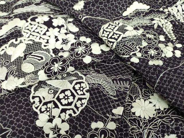 Rakuten - 平和屋着物●最高級　中国三大刺繍　スワトウ刺繍　汕頭刺繍　総刺繍　訪問着　雪輪宝尽くし花文　正絹　逸品　DABD1855ps