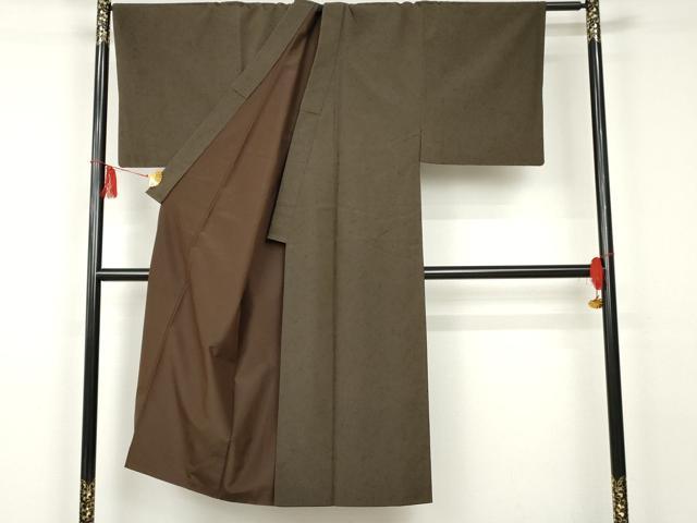平和屋着物●男性　ひげ紬　色無地　憲法色　正絹　逸品　AAAP2128cs