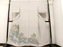 平和屋着物■色留訪問着 寿光織 風景浜松文 正絹 逸品 AAAT7235ph