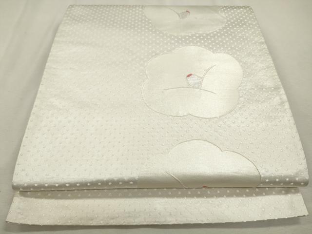 平和屋着物◎六通柄袋帯　舞花文　椿　銀糸　正絹　逸品　CAAS4061qe