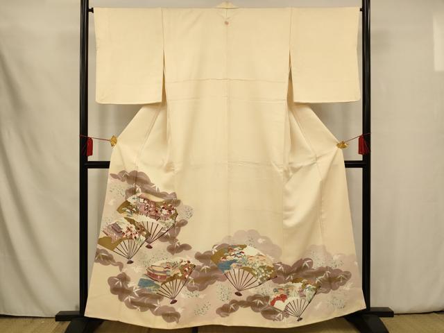 平和屋着物■豪華色留袖 扇子風景文 金彩 正絹 逸品 AAAU9782fw