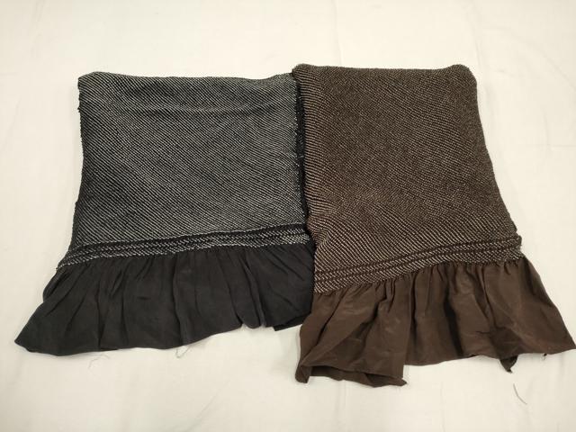 平和屋着物■男性 和装小物 兵児帯2点 総絞り 茶・黒 全て正絹 逸品 AAAP6395uw