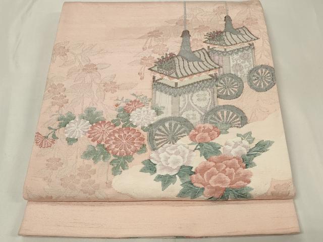 平和屋着物◎太鼓柄袋帯　紬地　王朝昭絢文　正絹　逸品　CAAZ7811in