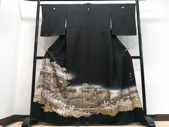 平和屋着物■豪華黒留袖　作家物　葵祭　暈し染め　金彩　正絹　逸品　CABH4238xe