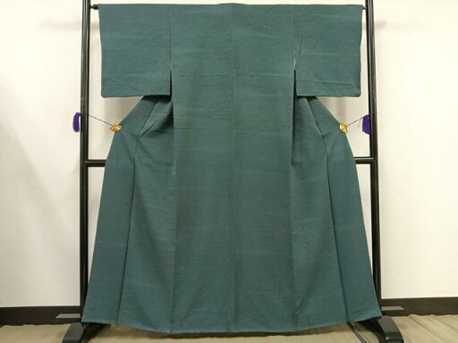 平和屋着物■上質な色無地 杢目地紋 錆浅葱色 正絹 逸品 AAAT6809mf 平和屋着物■上質な色無地 杢目地紋 錆浅葱色 正絹 逸品 AAAT6809mf