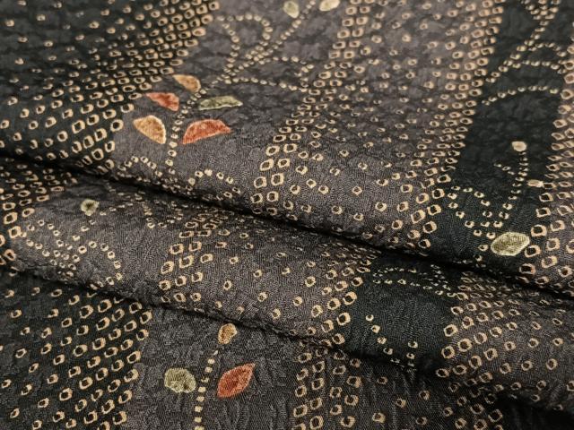 平和屋着物●洗える最高級着物　＜英＞はなぶさ謹製　小紋　絞り　草花間道　AAAY6519zg...