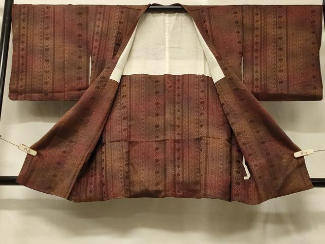 平和屋着物＃道行コート　花唐草間道地紋　暈し染め　正絹　逸品　CABD7784in