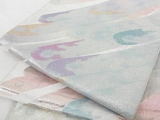 平和屋着物■六通柄袋帯 羽根 金銀糸 正絹 逸品 B-cy5702 平和屋着物■六通柄袋帯 羽根 金銀糸 正絹 逸品 B-cy5702