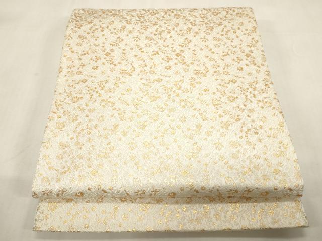 平和屋着物●西陣の名門 加納幸謹製 六通柄袋帯 草花文 金糸 正絹 逸品 CABG2939dy