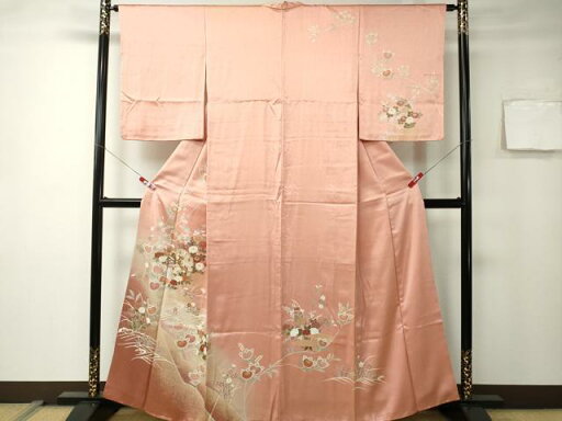 平和屋着物■訪問着 駒刺繍 流水雪輪草花文 暈し染め 金彩 正絹 逸品 CAAK3374ev 平和屋着物■訪問着 駒刺繍 流水雪輪草花文 暈し染め 金彩 正絹 逸品 CAAK3374ev