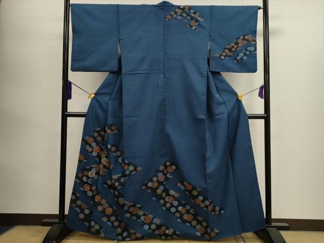 平和屋着物■訪問着 紬地 刺繍 吉祥花文 正絹 逸品 CAAK3639dy