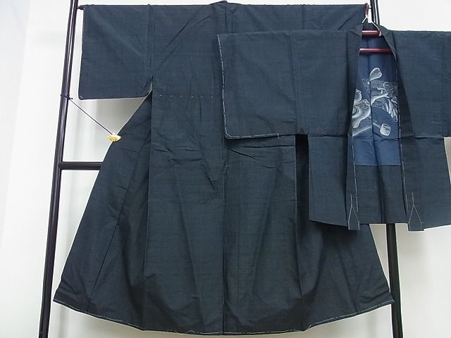 平和屋2■男性　本場長井紬　アンサンブル　反端付き　逸品　DAAA2122mz