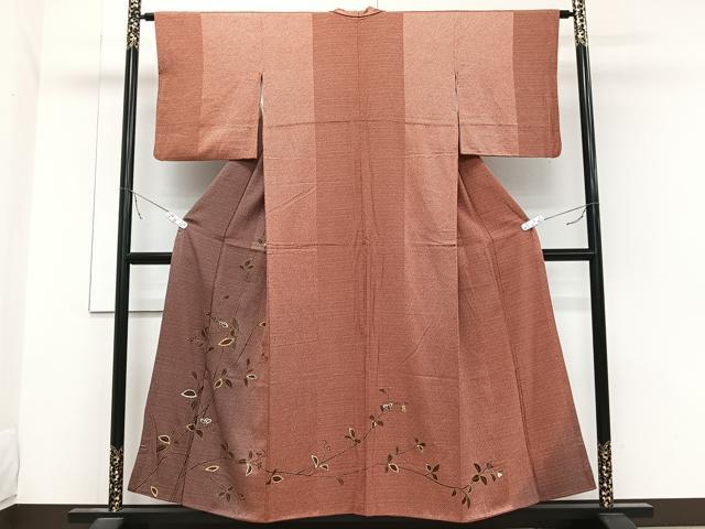 平和屋着物■訪問着　枝花文　金彩　正絹　逸品　CABB2664xi