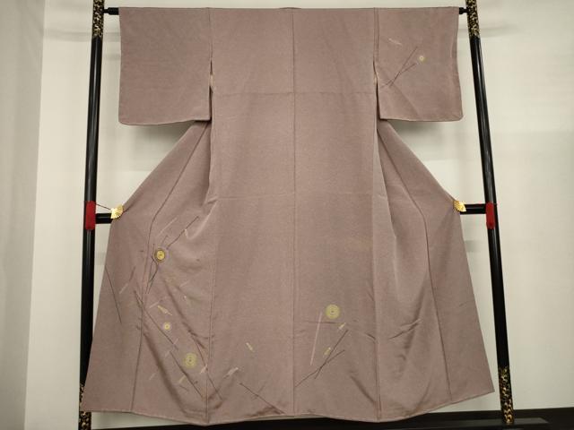 平和屋着物▼訪問着　刺繍　番傘　金糸　正絹　逸品　AAAX6860ck