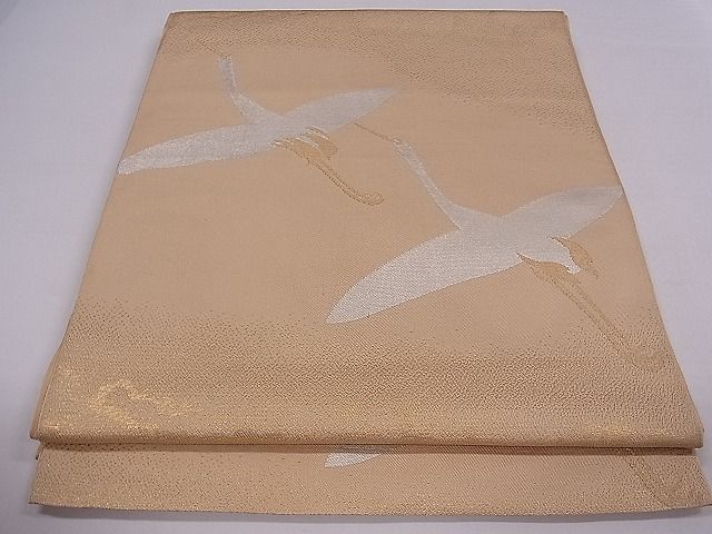 平和屋着物■織物一筋名門　織悦　全通柄　本袋帯　飛鶴文　金糸　逸品　ch3168