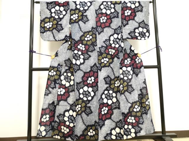 平和屋着物∴夏物　浴衣　有松鳴海絞り　草花文　綿　逸品　DAAV7333cd