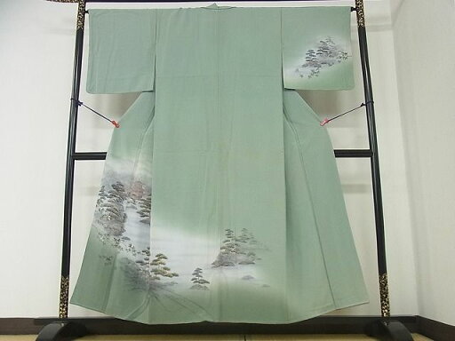平和屋着物■訪問着 流水風景松文 暈し染め 金彩 逸品 DAAA0845ea 平和屋着物■訪問着 流水風景松文 暈し染め 金彩 逸品 DAAA0845ea