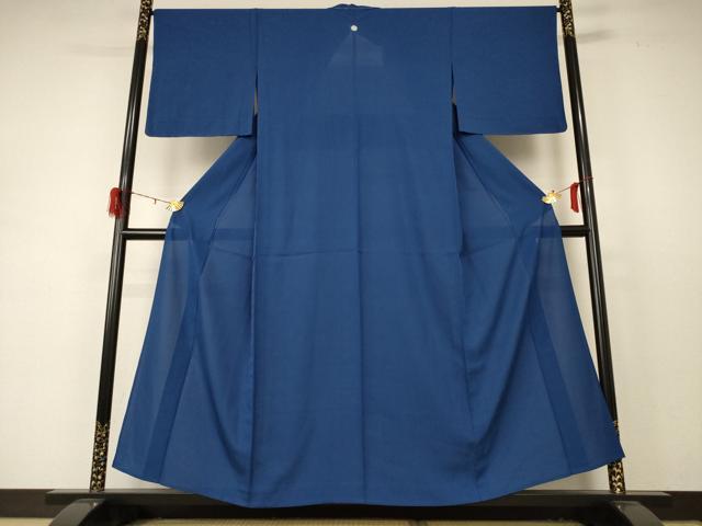 平和屋着物＊夏物 色無地 絽 青藍色 正絹 逸品 AABD4571jd