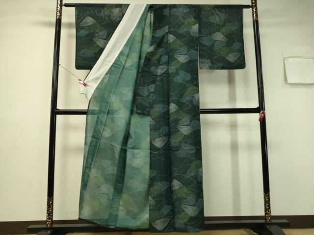 平和屋着物＊夏物　小紋　絽　渦巻き　洗える着物　CAAS0597vp