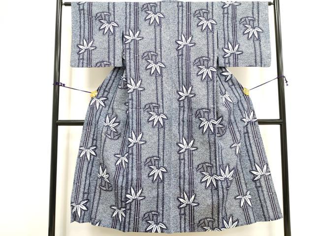 平和屋着物∴夏物　浴衣　笹竹文　綿　逸品　DAAV7337cd