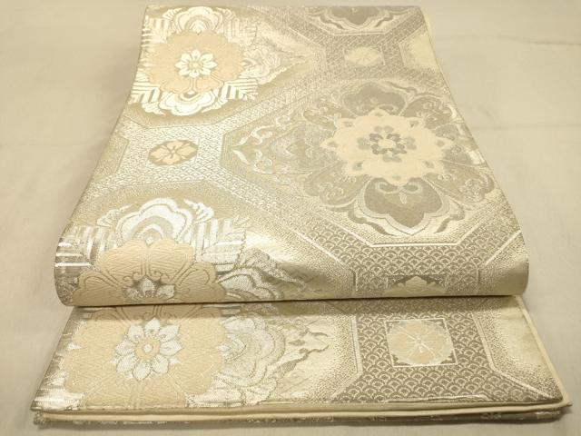 Rakuten - 平和屋着物◎六通柄袋帯 唐織 蜀江花文 銀糸 正絹 逸品 DAAZ3938jm