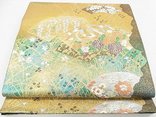 平和屋着物■六通柄袋帯 地紙花鳥文 金銀糸 逸品 DAAB3843op 平和屋着物■六通柄袋帯 地紙花鳥文 金銀糸 逸品 DAAB3843op